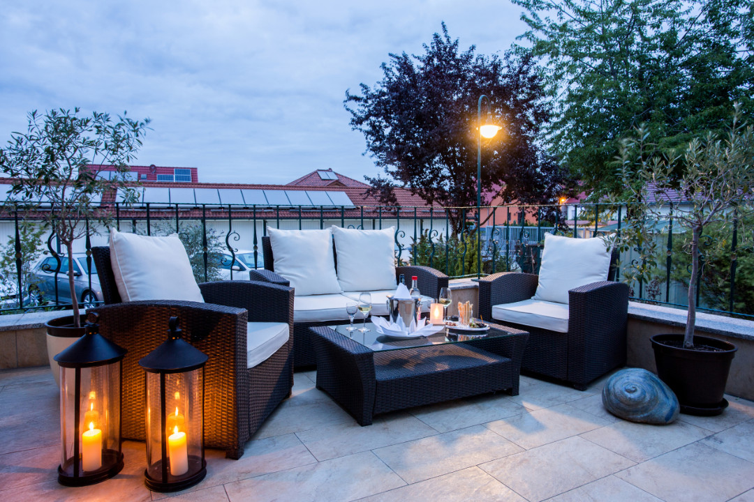 Dachterrasse abend3 Dachterrasse mit Kerzen